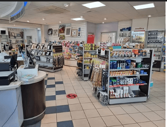 Wide interior view of Goshen Pharmacy